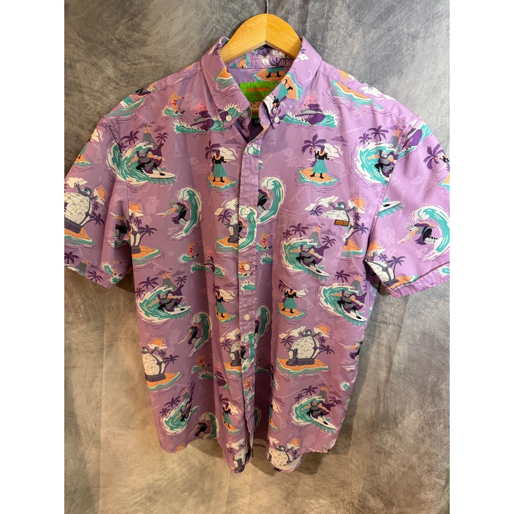 RSVLTS x Nickelodeon TMNT Shredder Surfing Purple Kunuflex Shirt Mens Large